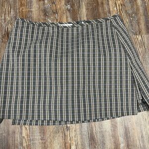 Vintage 90s A. Byer brown and tan plaid mini skort